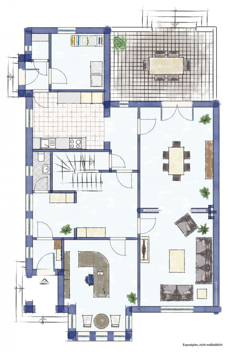 Grundriss Erdgeschoss Doppelhaush�lfte Bremen