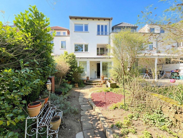 R�ckansicht Bremen - Bremen - Bremen, Stadt - Gete Erdgeschosswohnung Gartenoase: gem�tliche Erdgeschoss-Wohnung mit Garten und Souterrain im Geteviertel