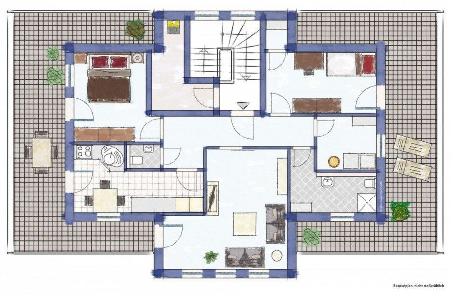 Grundriss Penthousewohnung Hude