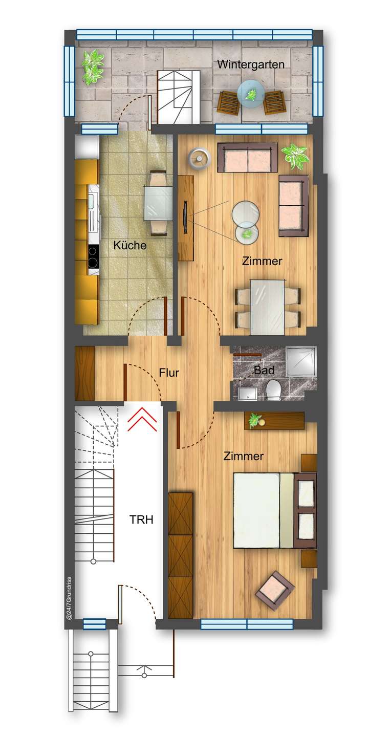 Grundriss Erdgeschoss Erdgeschosswohnung Bremen